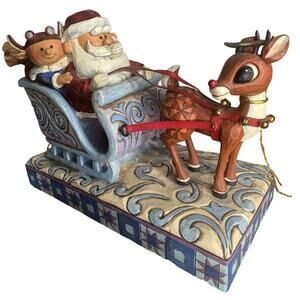 2008 Jim Shore Rudolph Traditions Music Box Santa Sleigh #4009803 Misfit Toys